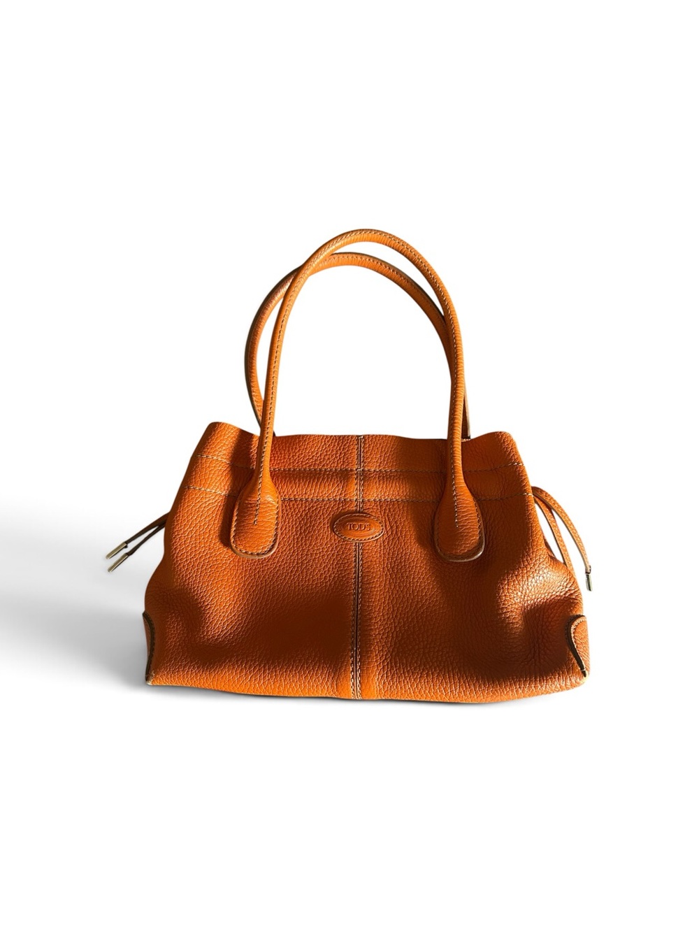 Tod’s vintage D-Bag Classic Leather Tote Handbag in Vibrant Orange